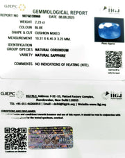 2.23/CT Natural Blue Sapphire with Govt Lab Certificate (8991)